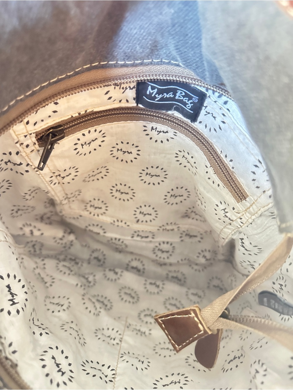 Myra Bag Brown & Gray Southwestern Crossbody Shoulder Bag - Picture 5 of 6